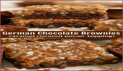 German Chocolate Brownies - Celebrating Sweets