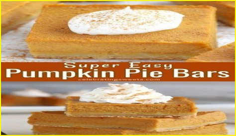 Pumpkin Pie Bars - Celebrating Sweets