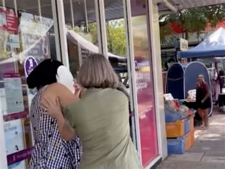 NT Chief Minister Natasha Fyles hit in the face with cream pancake at Nightcliff markets